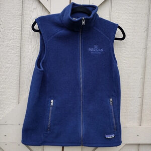 Patagonia Womens Vest Large Synchilla Blue Fleece 2 Pocket Full Zip 25905 LOGO